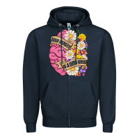 Navy your anxiety is a lying bitch Zipper Hoodie - MaliasSmallBusiness