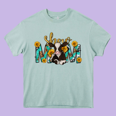 Show Mom With Cow Mothers Day Heavy Core Tee Designed By Texasbilliewilder