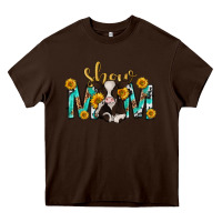 Chocolate Brown show mom with cow mothers day Heavy Core Tee - texasbilliewilder