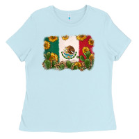 Baby Blue mexican flag Ladies Tee - Zillion Design Studio