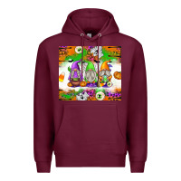 Burgundy Halloween Gnomes Premium Hoodie - texasbilliewilder