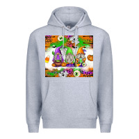 Heather Grey Halloween Gnomes Premium Hoodie - texasbilliewilder