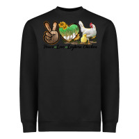 Black Peace Love Leghorn Chicken Heavyweight Sweatshirt - LillyAllenDesigns