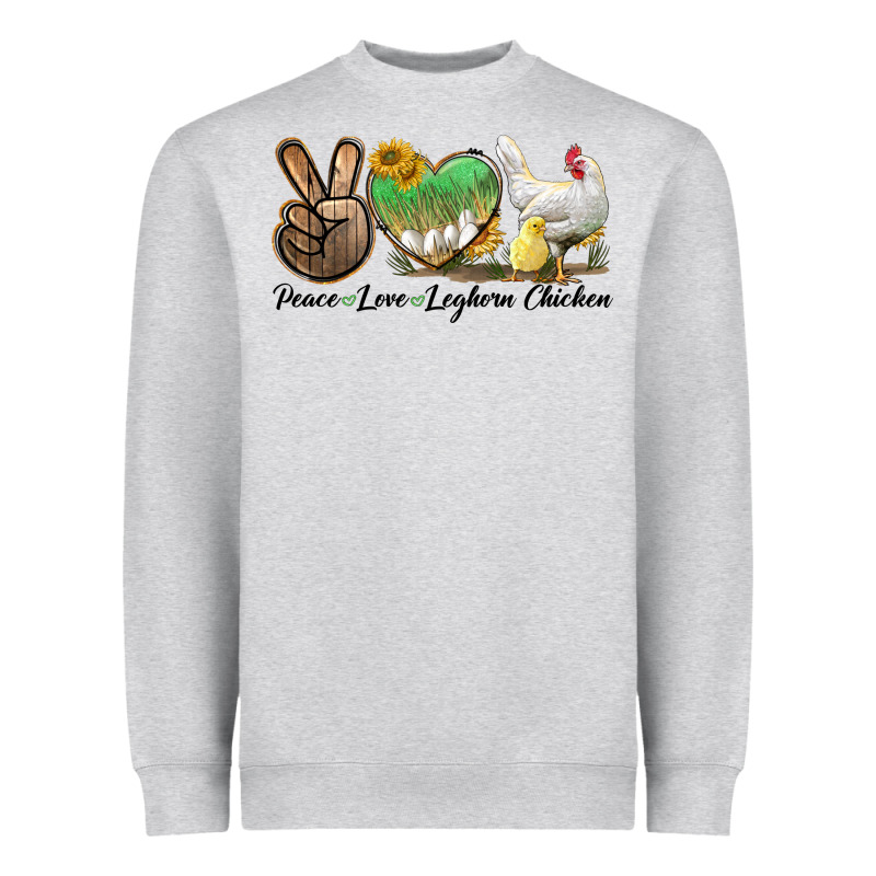 Peace Love Leghorn Chicken Heavyweight Sweatshirt by LillyAllenDesigns | Teevron
