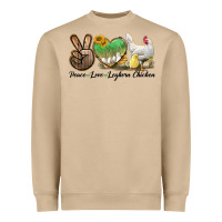 Mushroom Peace Love Leghorn Chicken Heavyweight Sweatshirt - LillyAllenDesigns