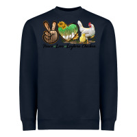 Navy Peace Love Leghorn Chicken Heavyweight Sweatshirt - LillyAllenDesigns