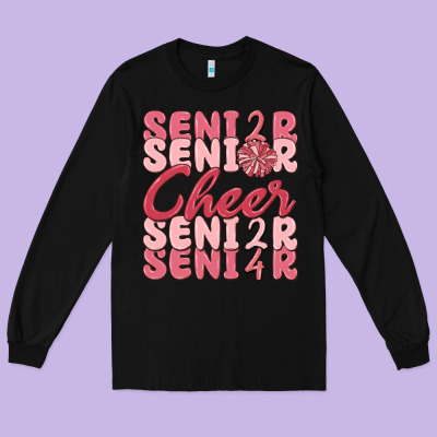 Senior Cheer 2024 Long Sleeve Tee Designed By Maliassmallbusiness