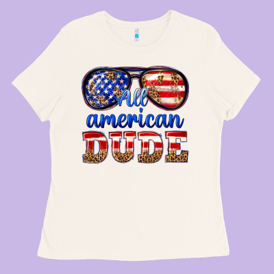 All American Dude Ladies Tee Designed By Texasbilliewilder