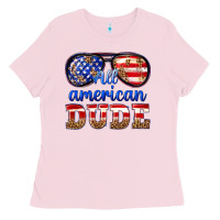 Bubblegum Pink all american dude Ladies Tee - texasbilliewilder