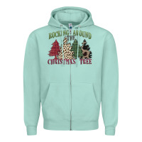 Seafoam rocking around the christmas tree Zipper Hoodie - MaliasSmallBusiness