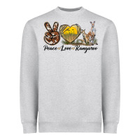 Heather Grey Peace Love Kangaroo Heavyweight Sweatshirt - LillyAllenDesigns