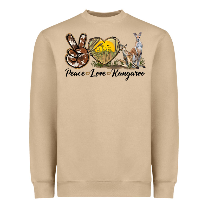 Peace Love Kangaroo Heavyweight Sweatshirt by LillyAllenDesigns | Teevron