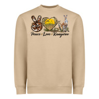 Mushroom Peace Love Kangaroo Heavyweight Sweatshirt - LillyAllenDesigns