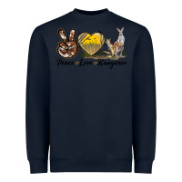 Navy Peace Love Kangaroo Heavyweight Sweatshirt - LillyAllenDesigns