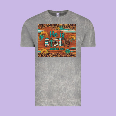 He Is Risen Gemstone Sunflower Leopard Vintage Tee Designed By Artiststas