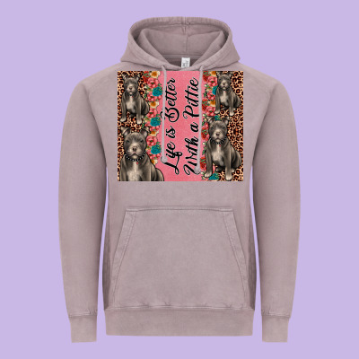 Life Is Better With A Pittie Vintage Hoodie Designed By Jahusdesignshop