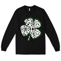 Black four leaf clover dalmatian print grunge Long Sleeve Tee - MaliasSmallBusiness