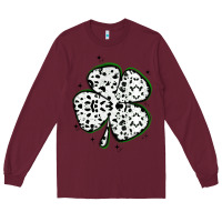 Burgundy four leaf clover dalmatian print grunge Long Sleeve Tee - MaliasSmallBusiness
