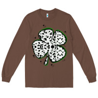 Chestnut four leaf clover dalmatian print grunge Long Sleeve Tee - MaliasSmallBusiness