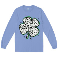 Colony Blue four leaf clover dalmatian print grunge Long Sleeve Tee - MaliasSmallBusiness