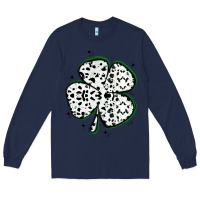 Navy four leaf clover dalmatian print grunge Long Sleeve Tee - MaliasSmallBusiness