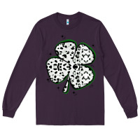 Plum four leaf clover dalmatian print grunge Long Sleeve Tee - MaliasSmallBusiness