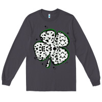 Smoke four leaf clover dalmatian print grunge Long Sleeve Tee - MaliasSmallBusiness