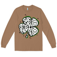 Toasted Coconut four leaf clover dalmatian print grunge Long Sleeve Tee - MaliasSmallBusiness