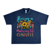 Navy being a mom makes my life complete Urban Heavy Tee - Artiststas
