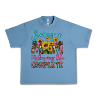Pebble Blue being a mom makes my life complete Urban Heavy Tee - Artiststas