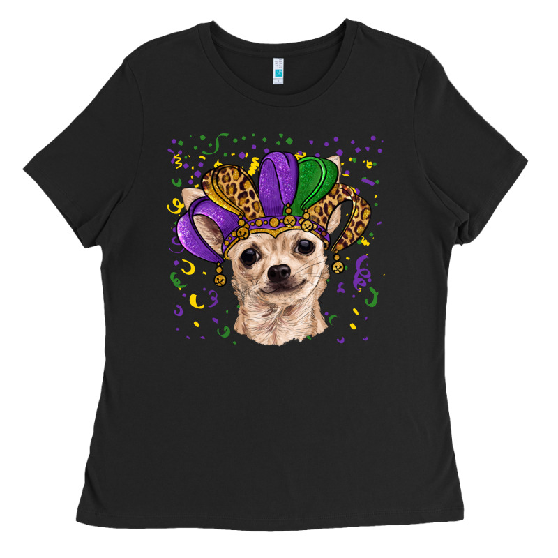 Mardi Gras Hat Chihuahua Ladies Tee by RanaPortraitStore | Teevron