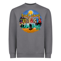 Storm boat waves sun rays lake days Heavyweight Sweatshirt - NancyCooperArtShop