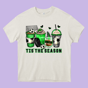 Tis' The Season Soccer Coffee Cups Heavy Core Tee Designed By Zillion Design Studio