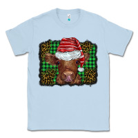 Dusty Blue christmas leopard buffalo plaid baby highland cow Classic Tee - BarkalooDesign