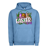 Pigment Pebble Blue happy easHappy Easter y'all Easter Day Urban Hoodie - CowGirlArtShop