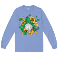 Colony Blue st patrick's day shamrock sunflowers gnome Long Sleeve Tee - MaliasSmallBusiness