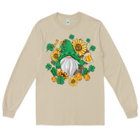 Mushroom st patrick's day shamrock sunflowers gnome Long Sleeve Tee - MaliasSmallBusiness