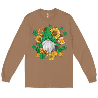 Toasted Coconut st patrick's day shamrock sunflowers gnome Long Sleeve Tee - MaliasSmallBusiness