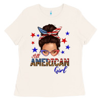 Bone all american girl messy bun Ladies Tee - texasbilliewilder