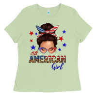 Matcha all american girl messy bun Ladies Tee - texasbilliewilder