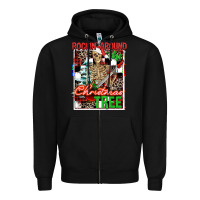 Black Rockin' around the Christmas tree skeleton Zipper Hoodie - NancyCooperArtShop