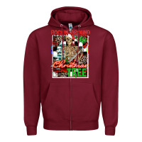Burgundy Rockin' around the Christmas tree skeleton Zipper Hoodie - NancyCooperArtShop