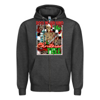 Charcoal Heather Rockin' around the Christmas tree skeleton Zipper Hoodie - NancyCooperArtShop