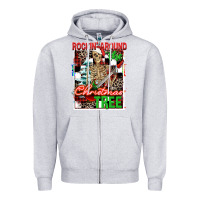 Heather Grey Rockin' around the Christmas tree skeleton Zipper Hoodie - NancyCooperArtShop