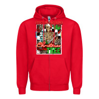 Red Rockin' around the Christmas tree skeleton Zipper Hoodie - NancyCooperArtShop
