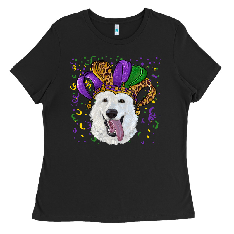 Mardi Gras Hat  White Shepherd Ladies Tee by RanaPortraitStore | Teevron