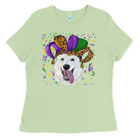 Matcha mardi gras hat  white shepherd Ladies Tee - RanaPortraitStore