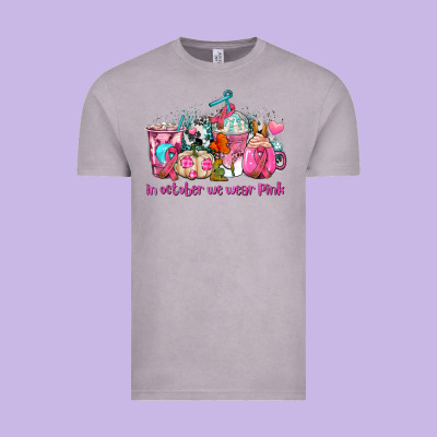 Western Cancer  In October We Wear Pink Coffee Cups With Ribbons Vintage Tee Designed By Adodesignshop