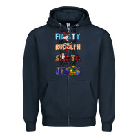 Navy Dance Like Frosty Shine Like Rudolph Give Like Zipper Hoodie - MaliasSmallBusiness