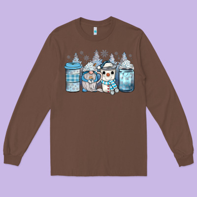 Winter Coffee Long Sleeve Tee Designed By Jahusdesignshop
